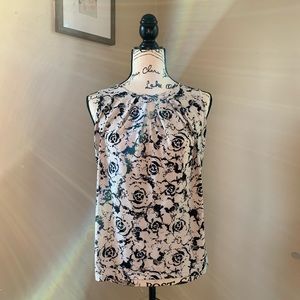 Black and white sleeveless top